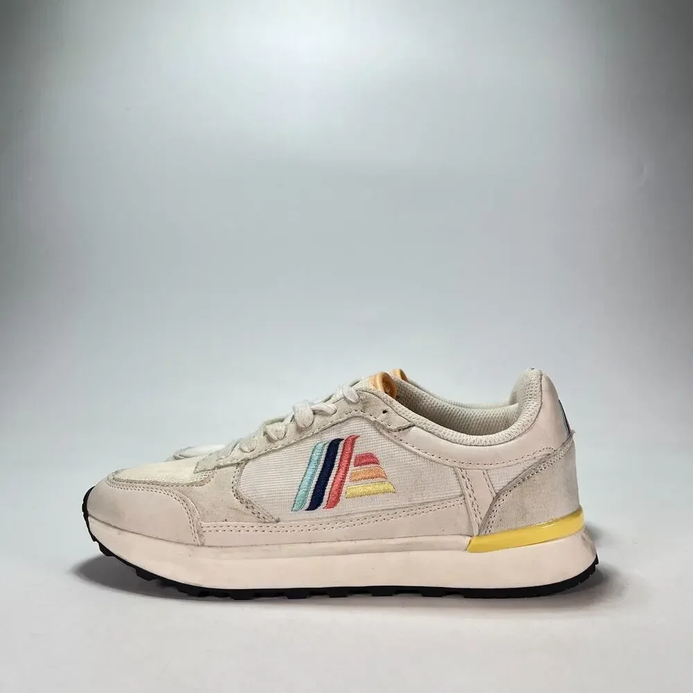 Aldi Gear White Multi Retro Lace Up Lifestyle Walking Sneakers Women's Size 8